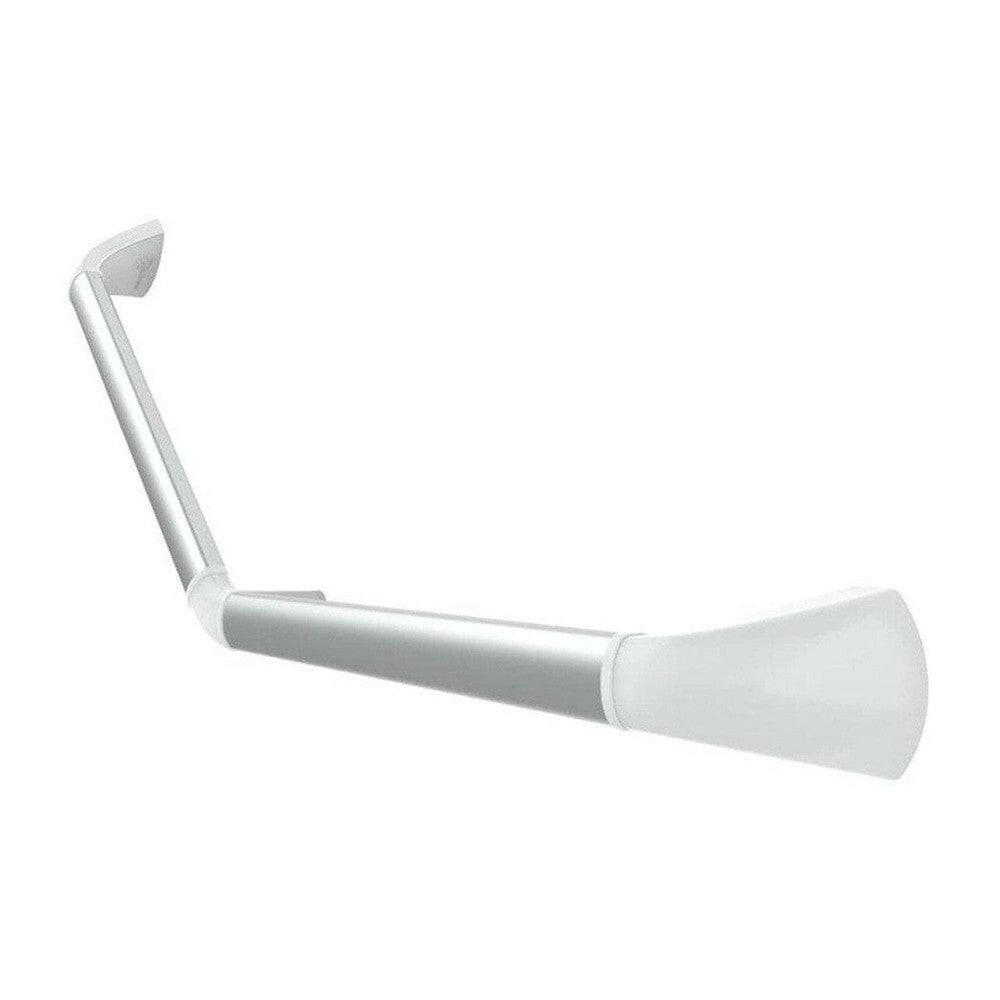 Ergonomische SecuCare toiletsteun met zilvergrijze aluminium buis en matwitte greep