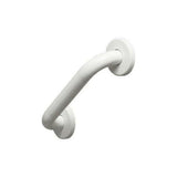 Close-up gebogen SecuCare wandbeugel wit staal mat afwerking