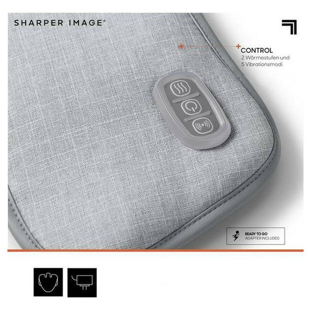 Grau Sharper Image nek- en schouderkussen met controlepaneel voor warmte en vibratie