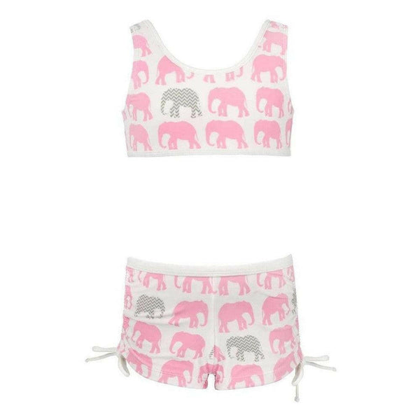 Snapper Rock UV-bikini set + UV-shirt met korte mouwen (Pink Elephant) - SNA1507-8-Shopvoorgezondheid