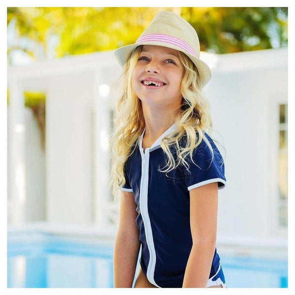 Snapper Rock UV-shirt met rits en korte mouwen (Navy) - SNA164G-10-Shopvoorgezondheid