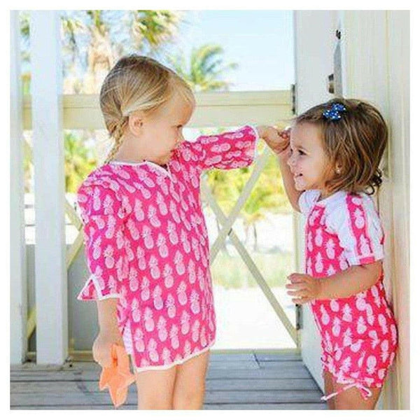 Snapper Rock UV-zwemkleding met rits en korte mouwen (Pineapple) - SNA764G-0-Shopvoorgezondheid