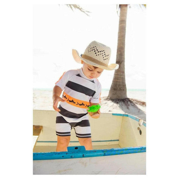 Snapper Rock UV-zwemkleding met rits en lange mouwen (Tribal Shark) - SNA7013B-0-Shopvoorgezondheid