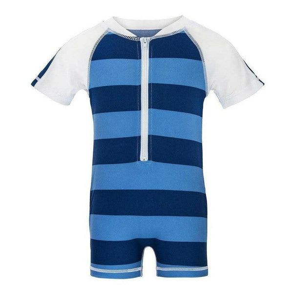 Snapper Rock UV-zwemkleding pakje met rits en korte mouwen (Stripe) - SNA770B-1-Shopvoorgezondheid