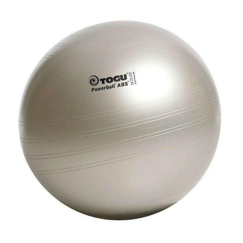 Close-up zilveren Togu Powerball ABS met ribbels en logo