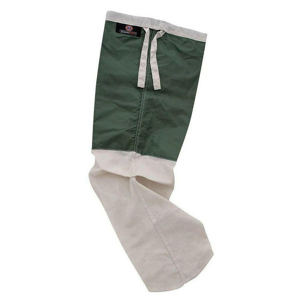TravelSafe anti-teken sokken groen-beige met trekkoord en logo