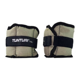 Set van twee Tunturi gewichtsmanchetten lichtgroen 1.5kg met metalen gespen voor training