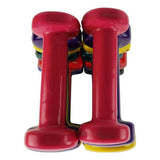 Rode Tunturi vinyl dumbbells set met kleurrijke achtergrond