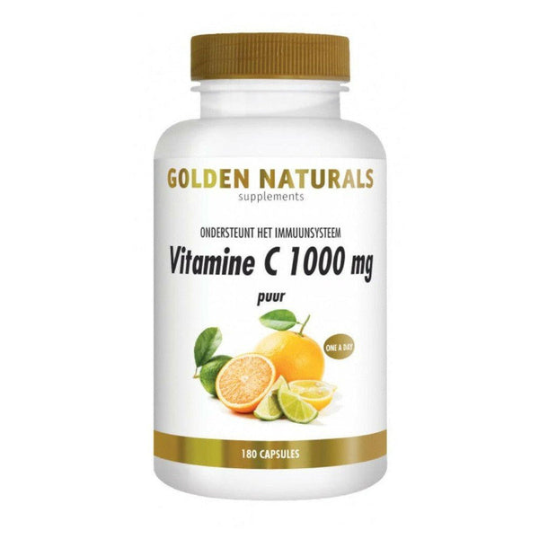 Golden Naturals Vitamine C 1000 mg puur (180 veganistische capsules) - GOL64338-Shopvoorgezondheid