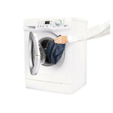 Wasbare donkerblauwe kussensloop in wasmachine