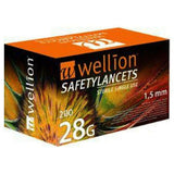 Wellion 28G lancetten verpakking 200 stuks steriel eenmalig gebruik