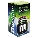 Verpakking Wellion Calla Light glucosemeter met groen-zwart ontwerp