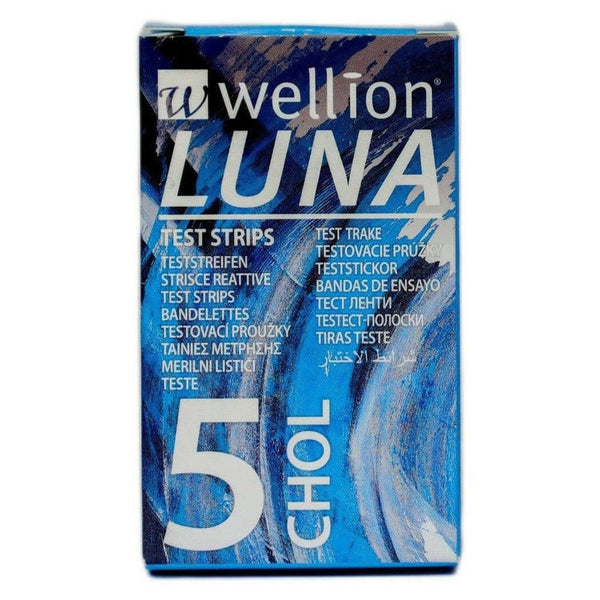 Wellion Luna cholesterol teststrips (5 stuks) - WEL78441-Shopvoorgezondheid