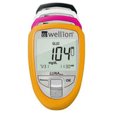 Gele Wellion Luna Trio 3-in-1 meter voor bloedsuiker, cholesterol en urinezuur