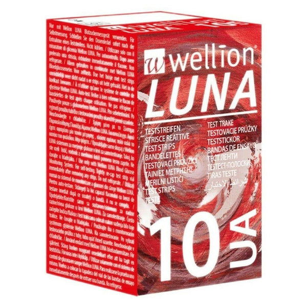 Wellion Luna urinezuur teststrips (10 stuks) - WEL86775-Shopvoorgezondheid