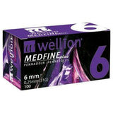 verpakking Wellion Medfine Plus pennaalden 6 mm 100 stuks paarse kleurcodering