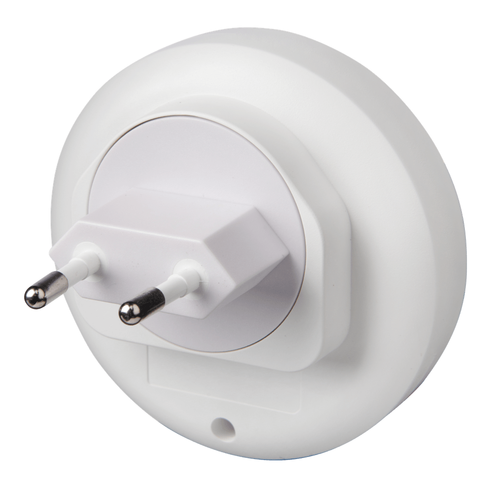 SecuCare LED-nachtlamp met ingebouwde Europese stekker en witte behuizing