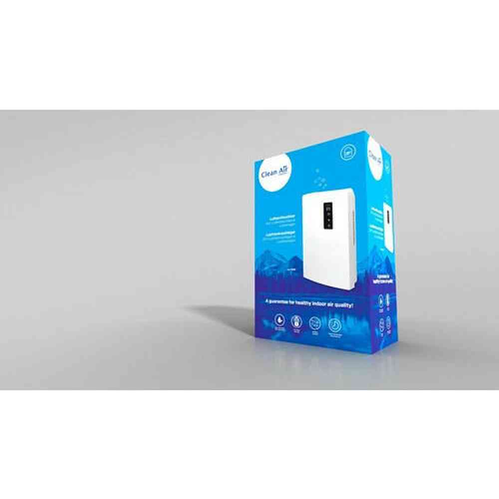 Verpakking Clean Air Optima CA-703 luchtontvochtiger met garantie voor gezond binnenklimaat