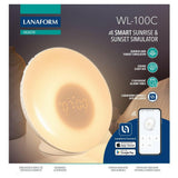 Ronde witte Lanaform WL-100C lichtwekker met digitaal display en app
