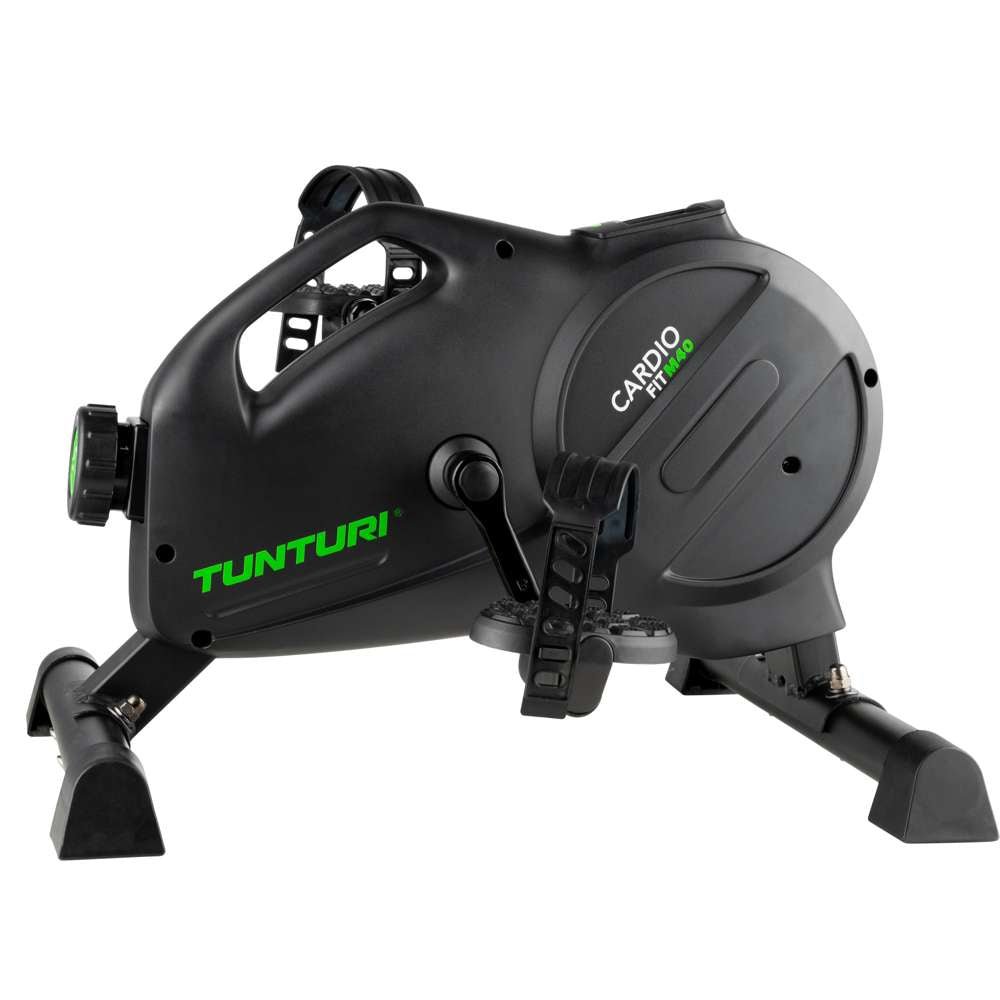 Achterkant Tunturi Cardio Fit M40 met ventilatiegaten, handgreep en stabiele voetsteunen