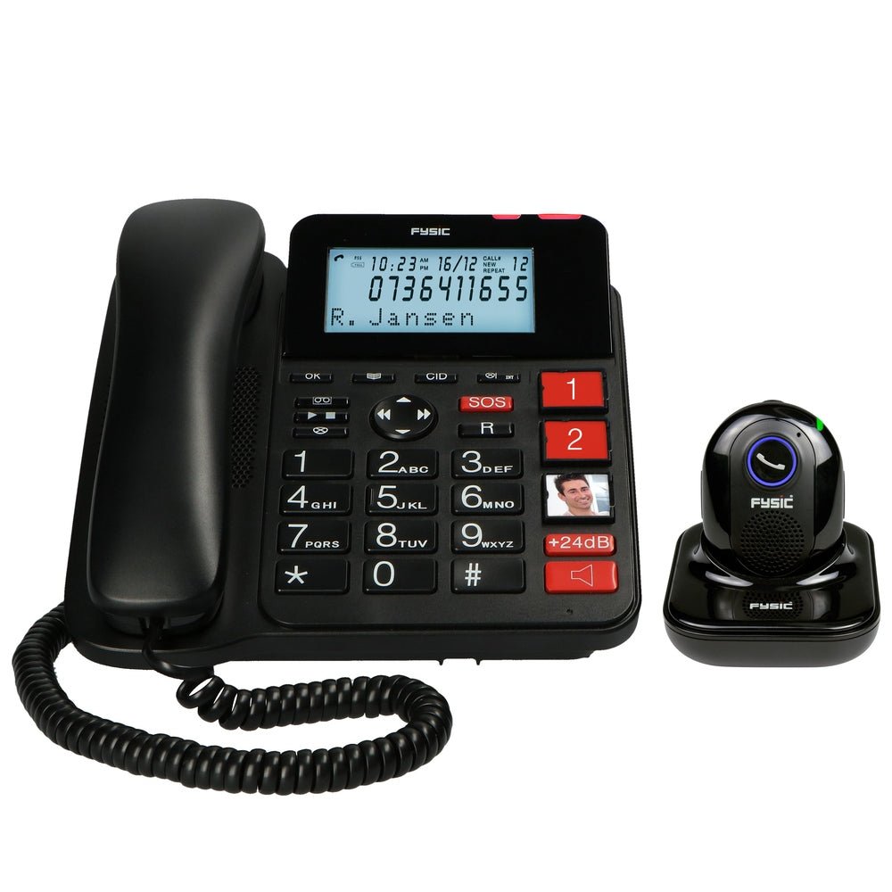 Complete set Fysic seniorentelefoon met paniekapparaat en foto-toetsen