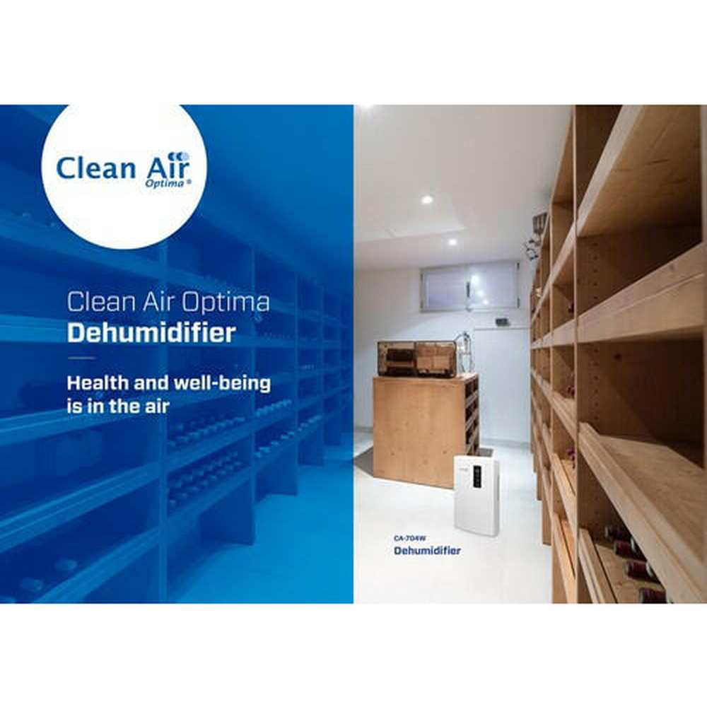 Clean Air Optima CA-704W witte luchtontvochtiger in woonkamer omgeving