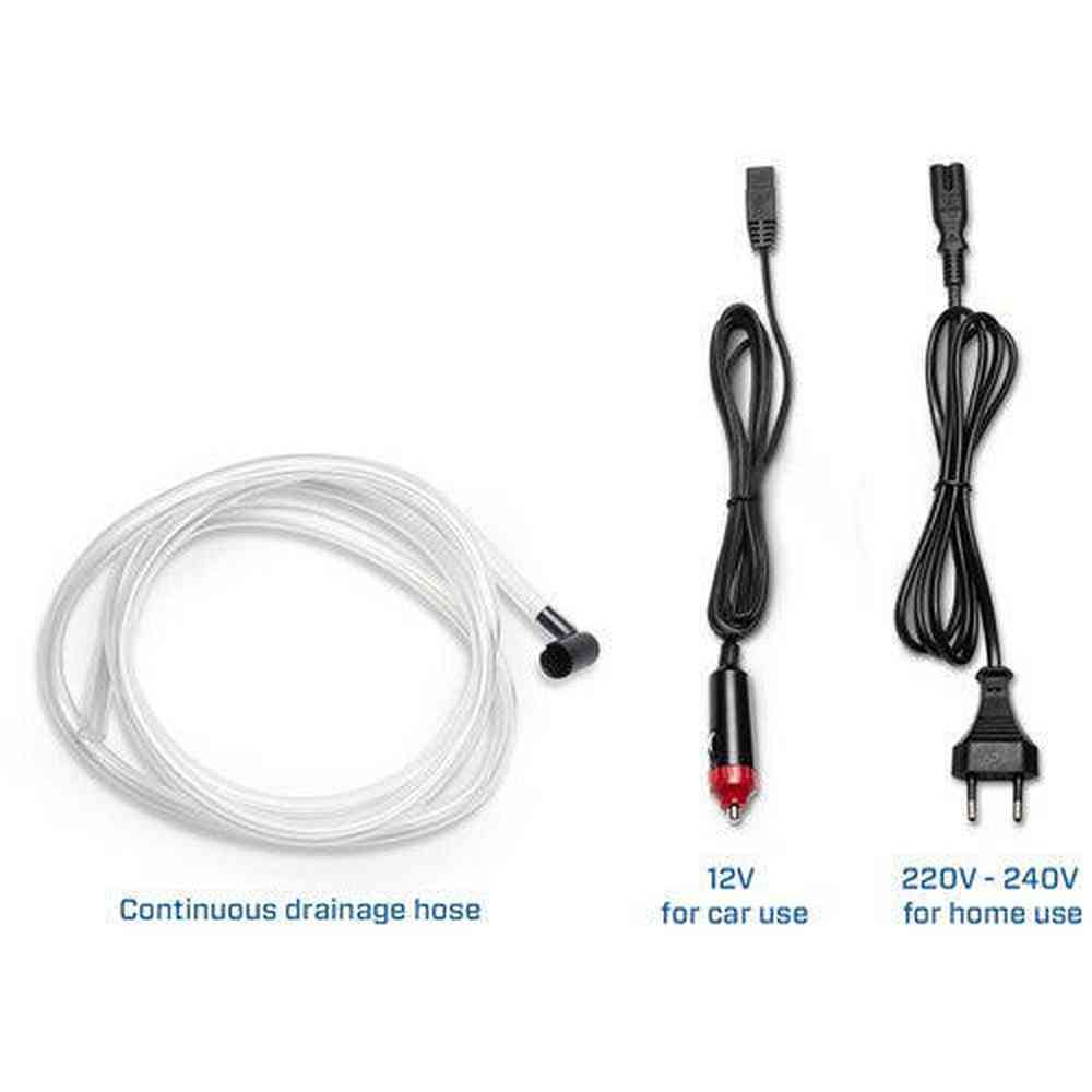 Accessoires Clean Air Optima CA-703: continue afvoerslang, auto-adapter en netsnoer
