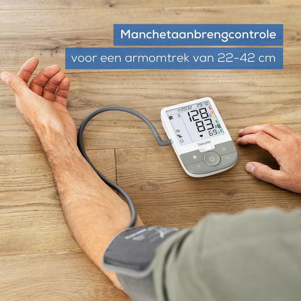 Grijze Beurer manchet om bovenarm voor nauwkeurige bloeddrukmeting 22-42 cm