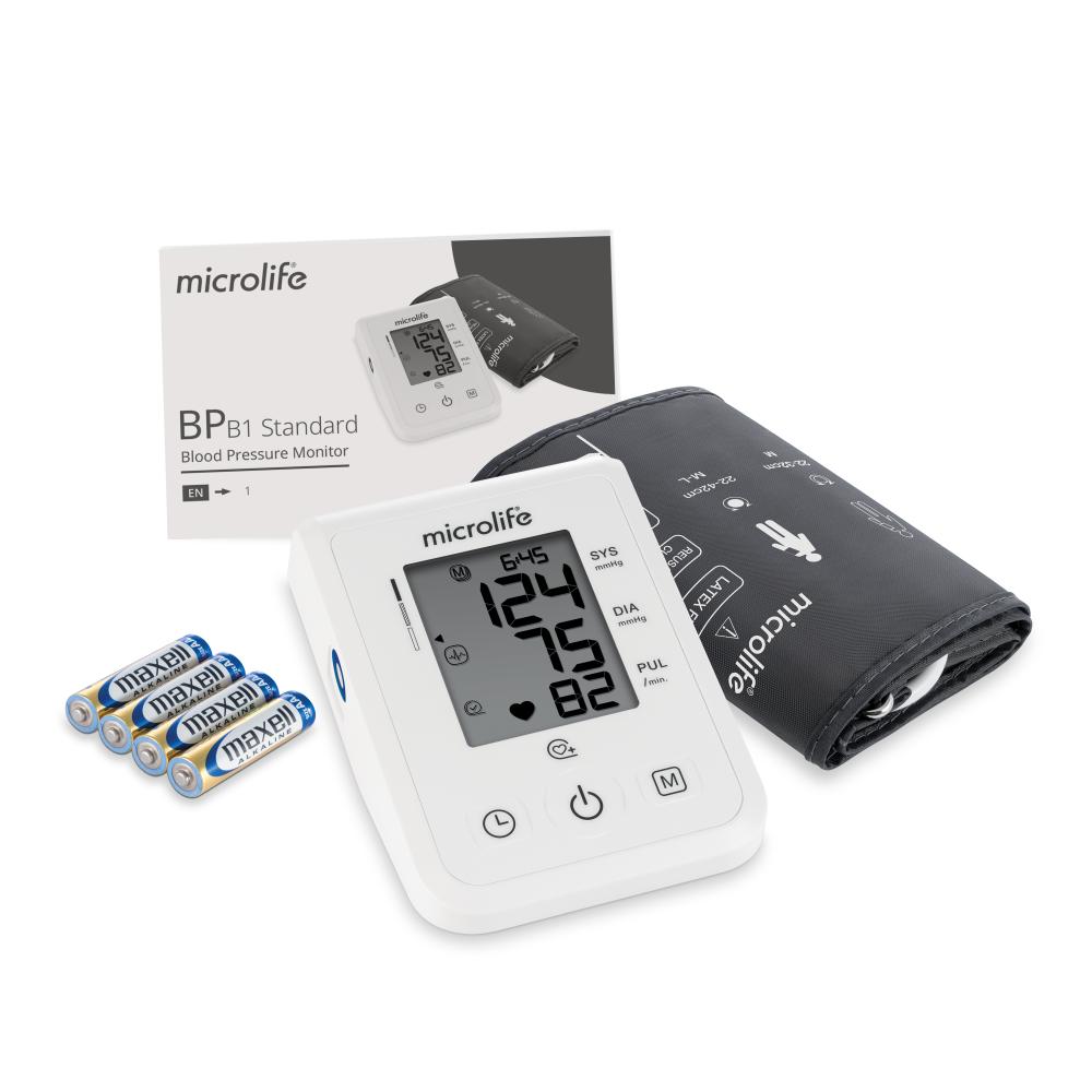 Microlife BP B1 Standard set met meter, latexvrije manchet, batterijen en verpakking