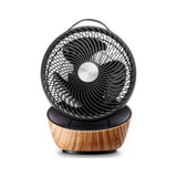 Clean Air Optima CA-403 zwarte tafelventilator met houten voet en spiraalrooster