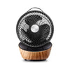 Clean Air Optima CA-403 zwarte tafelventilator met houten voet en spiraalrooster