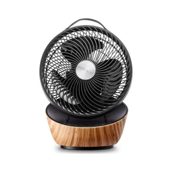 Clean Air Optima CA-403 zwarte tafelventilator met houten voet en spiraalrooster