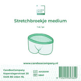 CareBoxCompany wit gestreept stretchbroekje medium met groene rand voor kraamverband