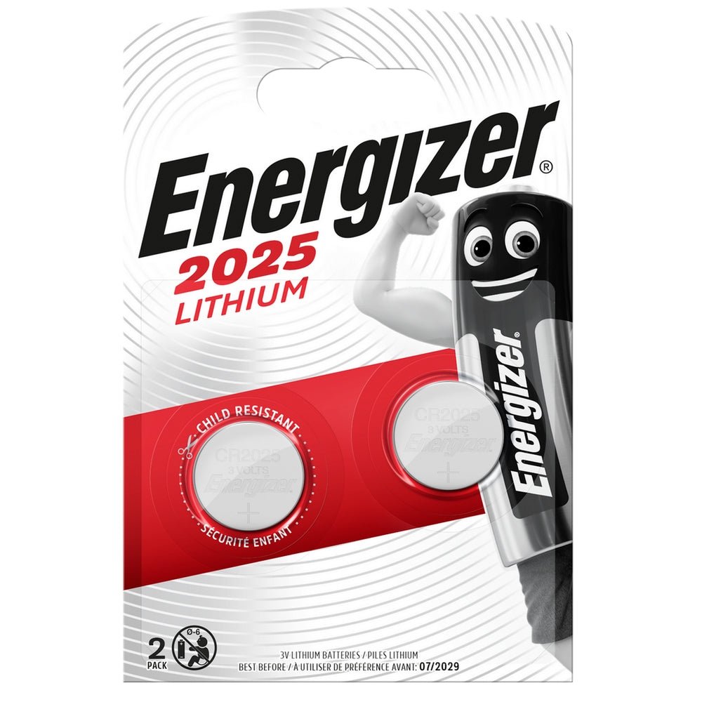 Energizer CR2025 lithium knoopcel batterij 3V blisterverpakking set van 2 stuks