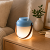 Lanaform Summer Night blauwe draagbare aroma-diffuser en sfeerlamp met lederen handgreep