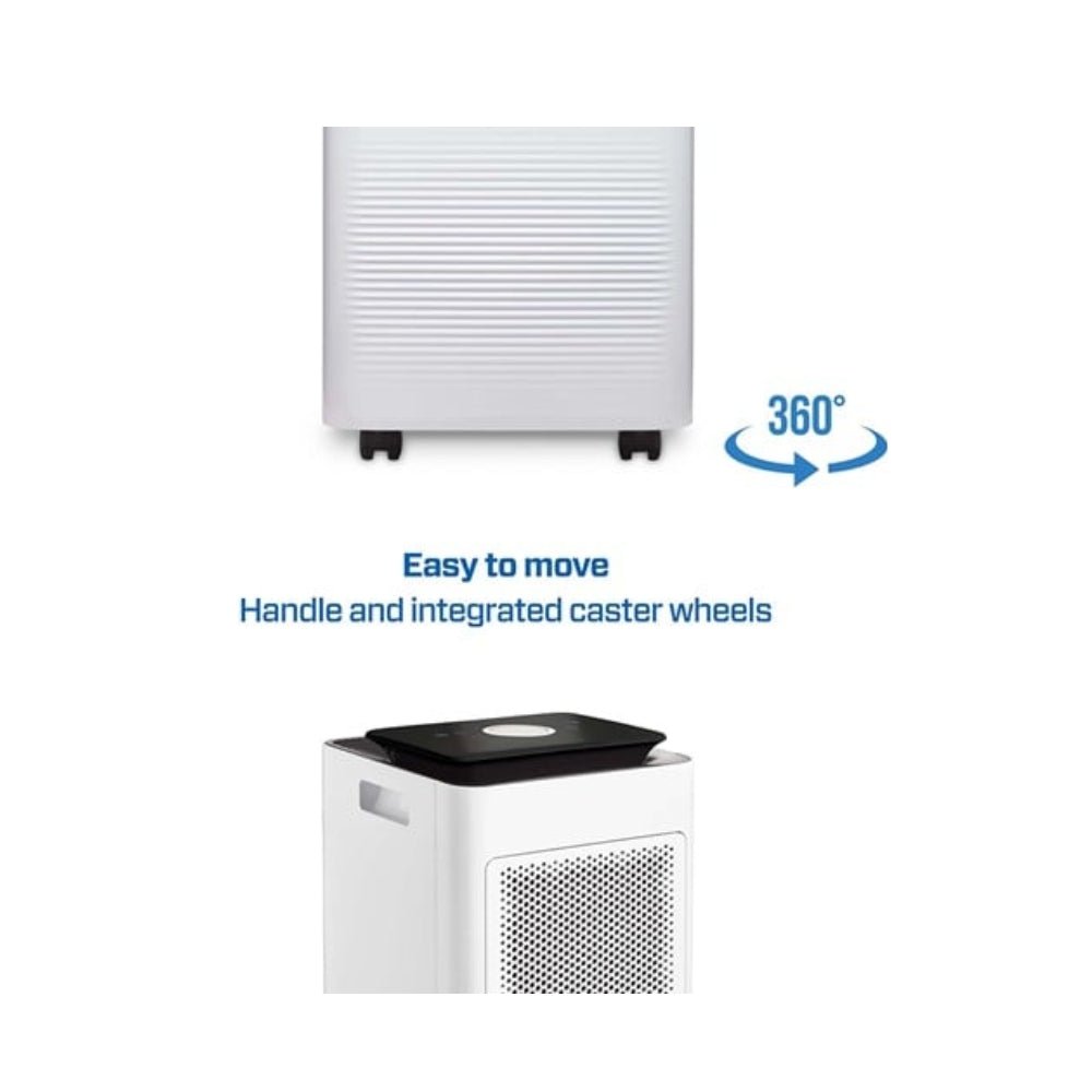Mobiele Clean Air Optima ontvochtiger met 360° wielen en handgreep