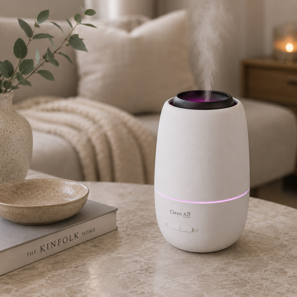 Witte Clean Air Optima Ambiente aroma diffuser met LED-verlichting en nevel voor ontspanning