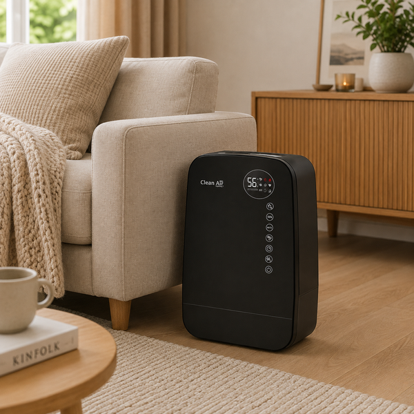 Clean Air Optima CA-607 zwarte smart luchtbevochtiger met digitaal display en touchbediening