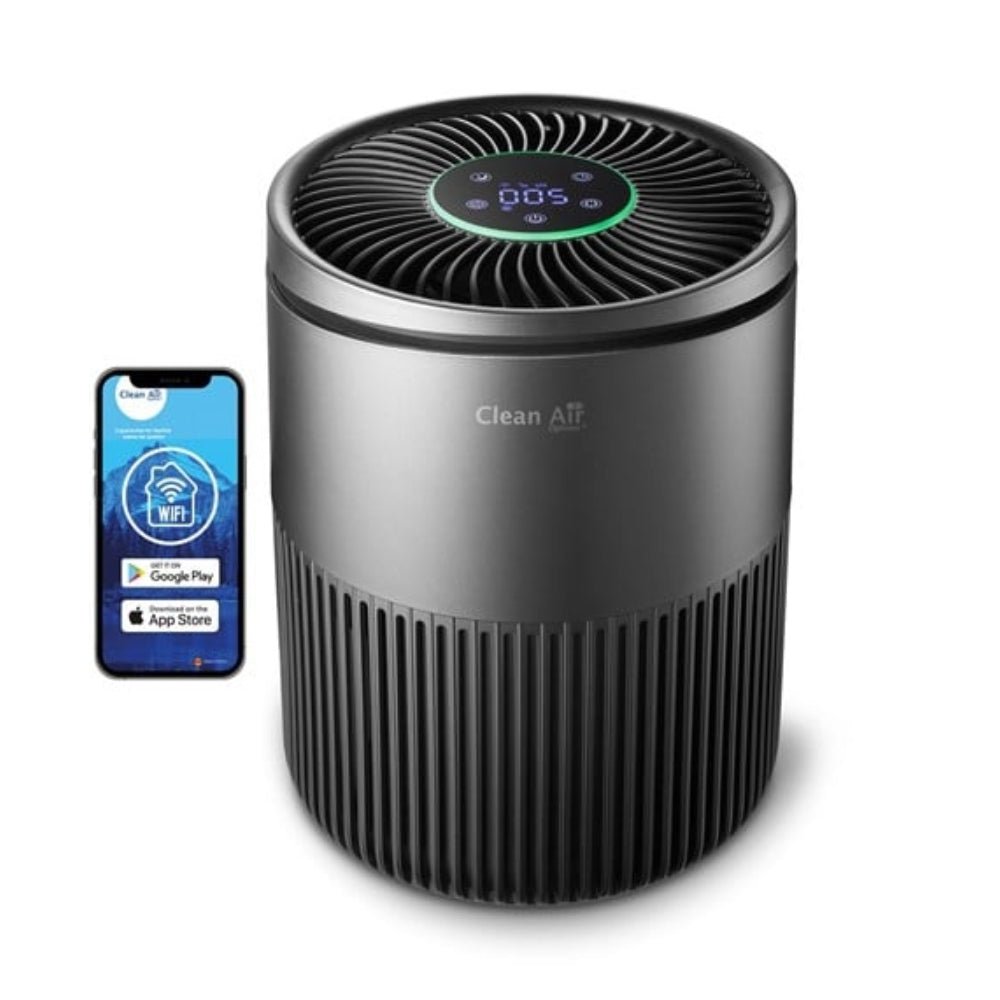 Clean Air Optima app besturing slimme luchtreiniger zwart