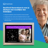 DayClock zilveren lijst met beeldbellen functie en agenda voor senioren