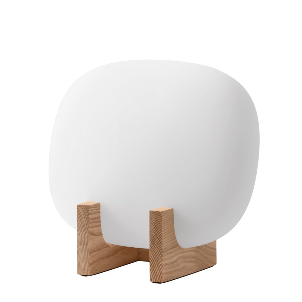 Innolux Lempi organische ovale daglichtlamp met wit mat glas en natuurlijk hout