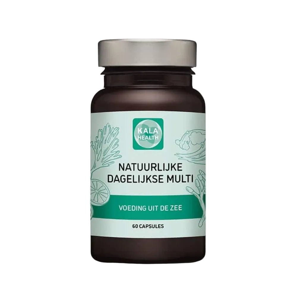 Kala Health Natuurlijke Multivitamine in bruine fles met 60 vegan capsules voor dagelijks gebruik