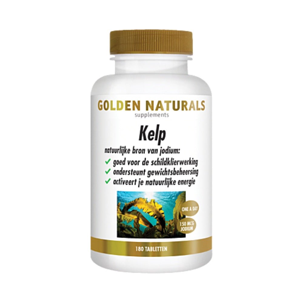 Golden Naturals Kelp 180 veganistische capsules jodium voor schildklier en energie