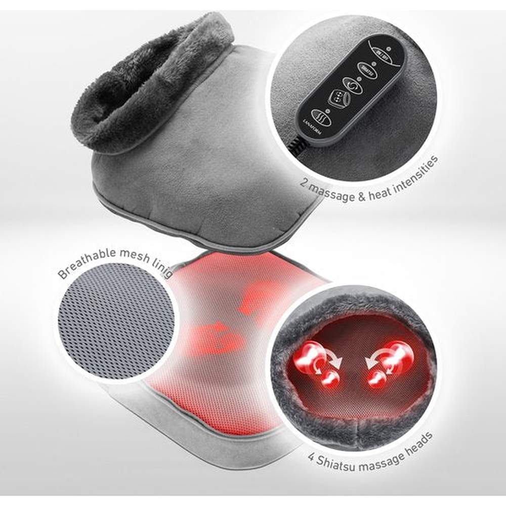 Close-up Lanaform massagekussen met paneel, mesh en massagekoppen