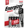 Energizer MAX AAA alkaline batterijen blisterverpakking van 4 stuks met cartoonfiguur
