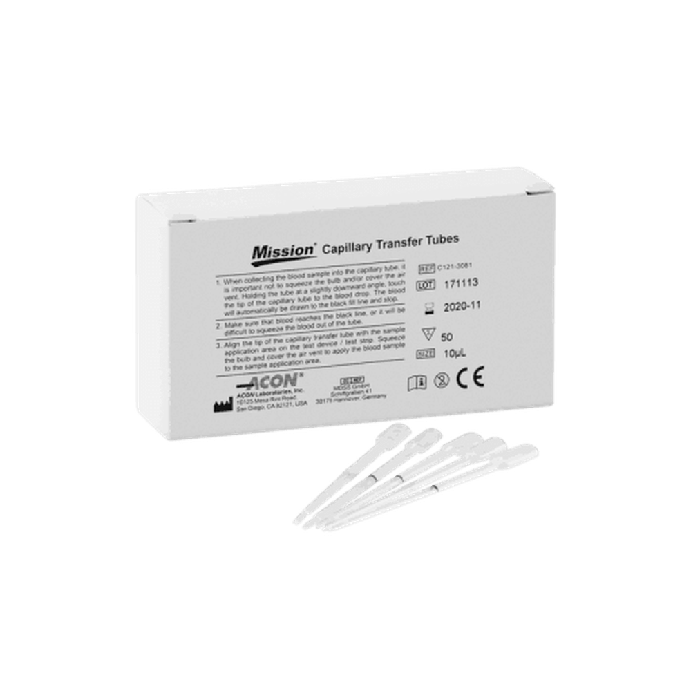 Mission Plus Hb capillaire buisjes 10µL verpakking met 50 stuks voor hemoglobinetesten