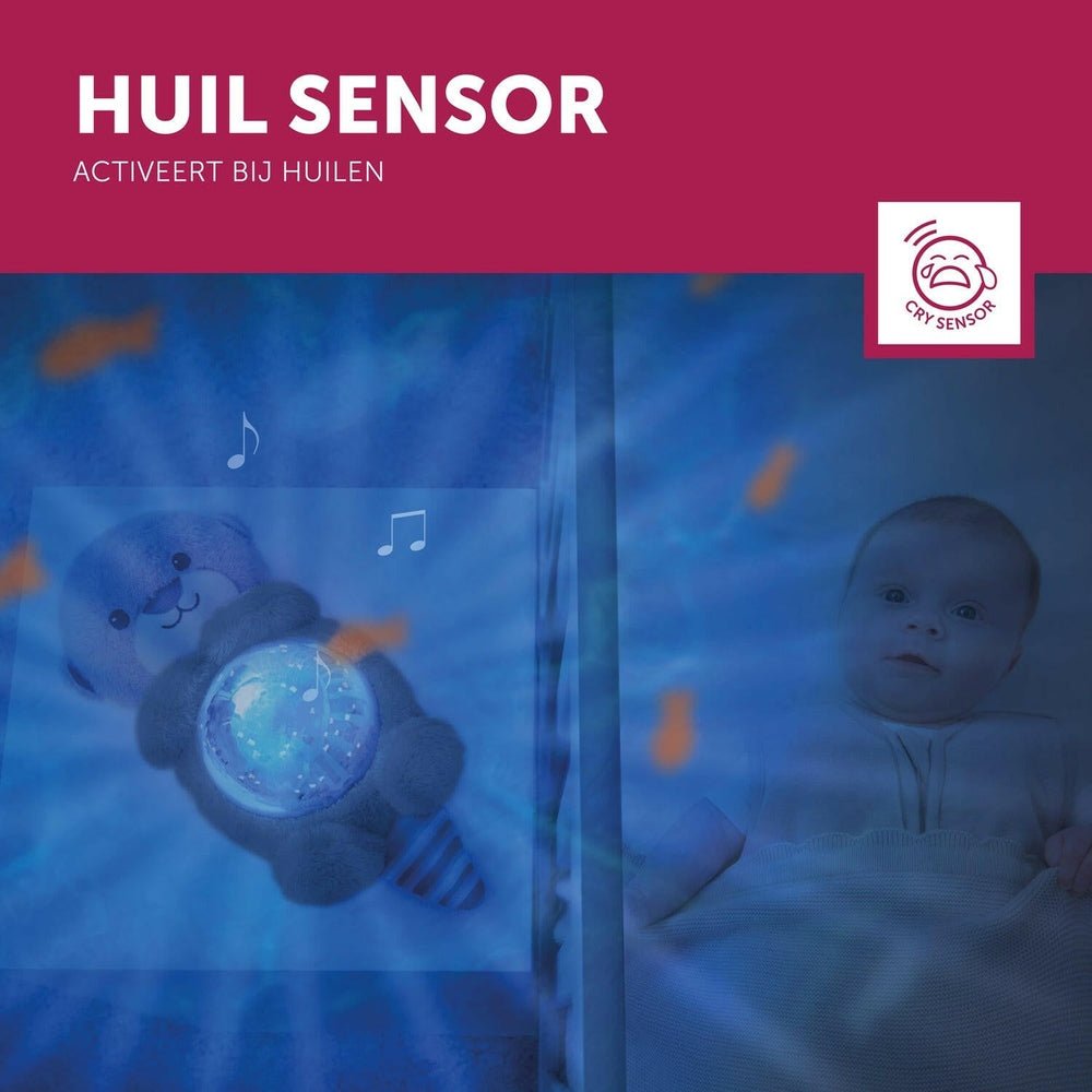 Zazu babyprojector met huilsensor activeert bij huilen voor rustige slaaptijd