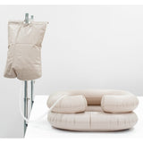 Compleet systeem beige haarwasbak met waterzak, slang en douchekop