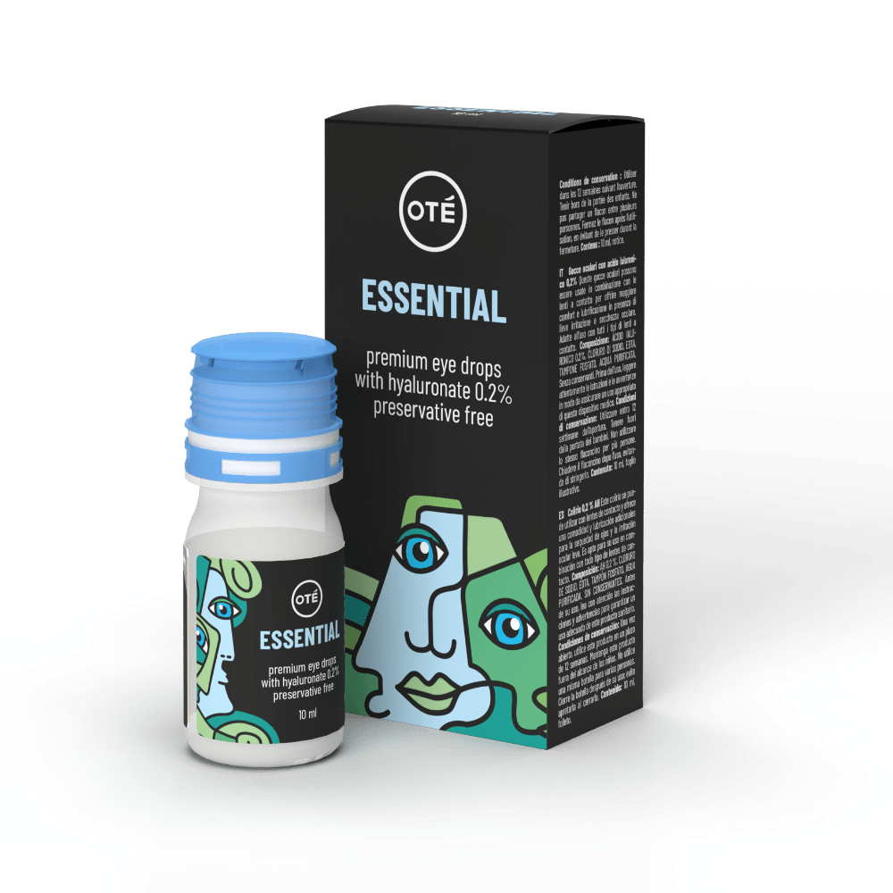 Oté Essential oogdruppels verpakking en flesje 10 ml voor droge ogen
