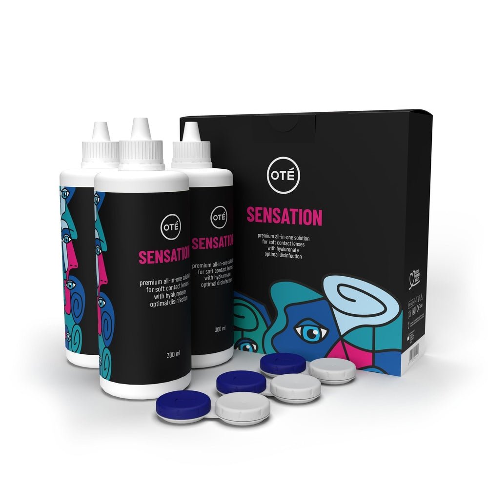 Oté Sensation lenzenvloeistof multipack met 3 flessen van 300 ml en 3 contactlenshouders